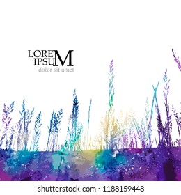 scenic blue magical grass. Vector