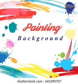 Scenic from brush strokes background. Template for posters, flyers, sites