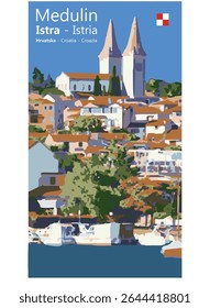 Scenic coastal view of Medulin, Istria, Croatia