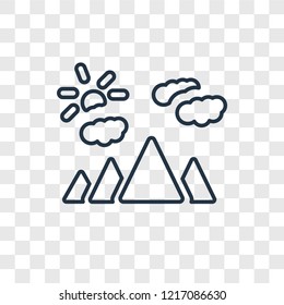 Scenic concept vector linear icon isolated on transparent background, Scenic concept transparency concept in outline style