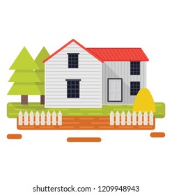 
Scenic farm illustration design

