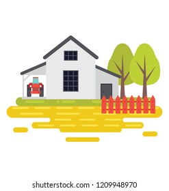 
Scenic farm illustration design

