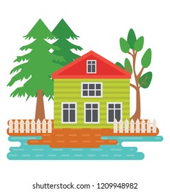 
Scenic farm illustration design
