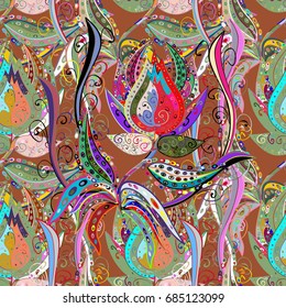 Scenic flower pattern on background. Floral composition, hand painted, delicate template. Top view, soft color style. Stylish invitation for valentines day and greeting card concept.