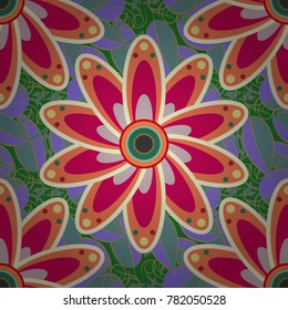 Scenic flower pattern. Stylish invitation for valentines day and greeting card concept. Floral composition, hand painted, delicate template. Top view, soft orange, magenta and neutral color style.