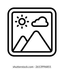 Scenic landscape image icon symbolizing photography and outdoor beauty