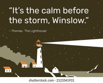 Scenic landscape of a sea shore with a rocky coast and a lighthouse on it. Good for posters, greeting cards and covers. Vector illustration EPS10