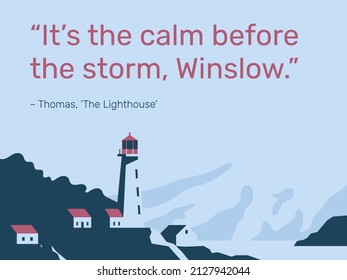 Scenic landscape of a sea shore with a rocky coast and a lighthouse on it. Good for posters, greeting cards and covers. Vector illustration EPS10