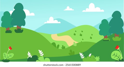 Scenic landscape view mountains and tranquil river