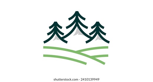 scenic logo design, minimalist line, icon, vector, symbol.
