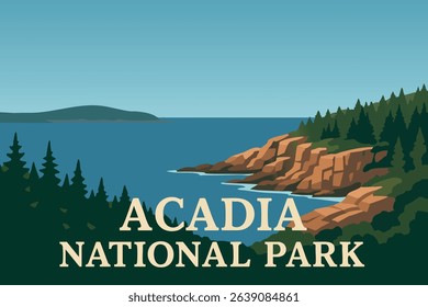 The scenic Maine coastline in Acadia National Park offers rugged beauty, with rocky shores meeting the Atlantic Ocean, providing both tranquility and adventure in a pristine natural setting