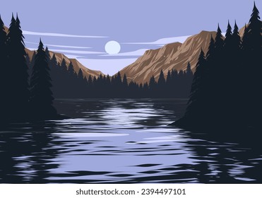 Landschaft der zauberhaften Berge und Seen