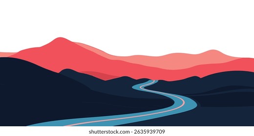 Scenic Mountain Road at Sunset A Journey Ahead