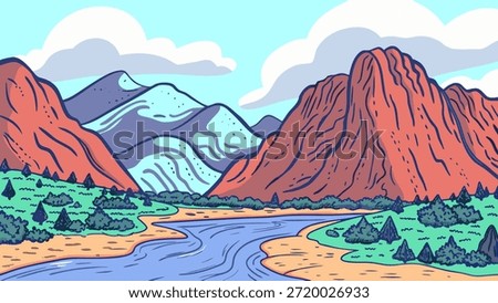 Scenic Natural Landscape with Mountains and Dramatic Sky