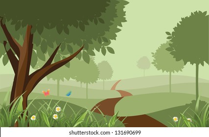 Scenic Park. EPS 8 vector, grouped for easy editing. No open shapes or paths.