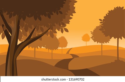 Scenic Park. EPS 8 vector, grouped for easy editing. No open shapes or paths.