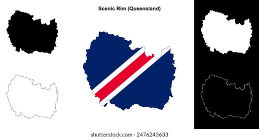 Scenic Rim (Queensland) outline map set