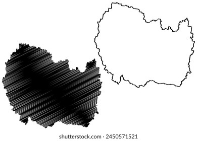 Scenic Rim Region (Commonwealth of Australia, Queensland state) map vector illustration, scribble sketch Scenic Rim map