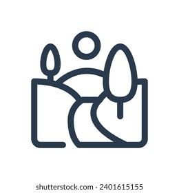Scenic Valley Vector Icon Illustration