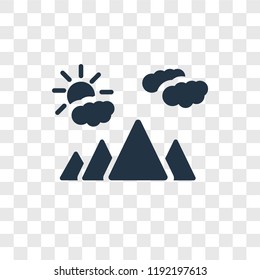 Scenic vector icon isolated on transparent background, Scenic transparency logo concept