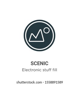 Scenic vector icon on white background. Flat vector scenic icon symbol sign from modern electronic stuff fill collection for mobile concept and web apps design.