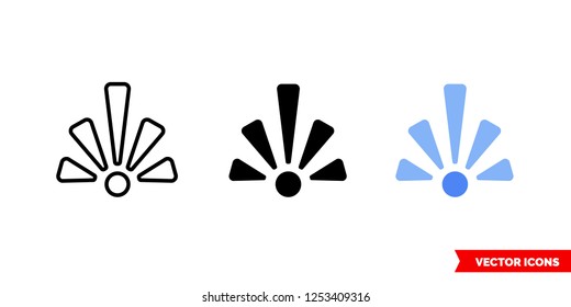Scenic view icon of 3 types: color, black and white, outline. Isolated vector sign symbol.