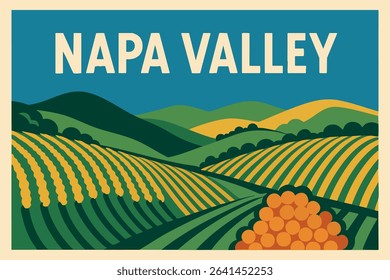 The scenic vineyard hills of Napa Valley during harvest time are alive with rich autumn colors, providing a peaceful and vibrant landscape perfect for wine country exploration.