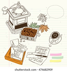 the scent of autumn, coffee beans and old letters