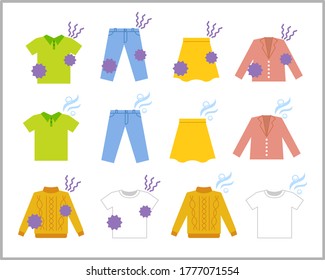 Scent trouble illustration set of clothes