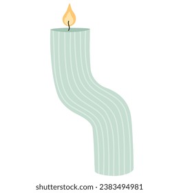 Scented burning candle. Decorative wax candles for relax and spa. Hand draw Vector illustration isolated on white background