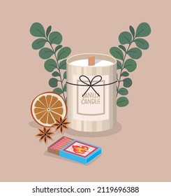 scented candle card with items