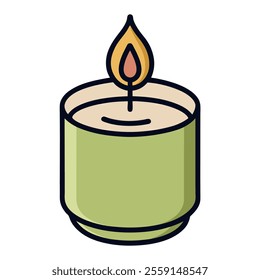 Scented candle cartoon style vector illustration and modern design 