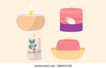 Scented candle collection logo vector