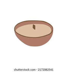 Scented candle icon for home fragrance, calming, mood. Vector illustration