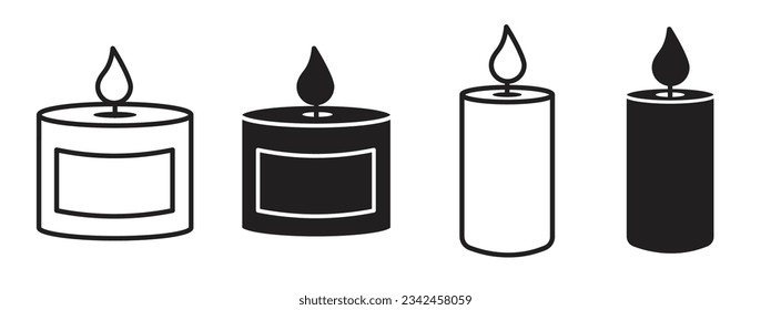Scented Candle icon set. perfume flower fragrance diffuser Candle vector symbol. suitable for apps and website UI designs.