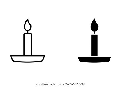Scented Candle icon icon vector collection in outline and solid style