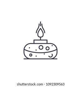 Scented candle linear icon concept. Scented candle line vector sign, symbol, illustration.