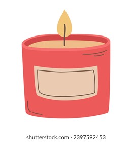 Scented candle. Vector flat illustrations.