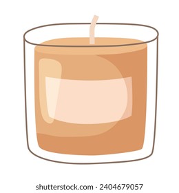 Scented candle. Vector flat illustrations.