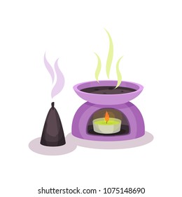 Scented candles, aromatherapy vector Illustration on a white background