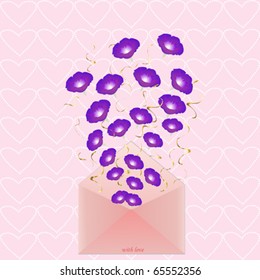 Scented envelope with morning glory