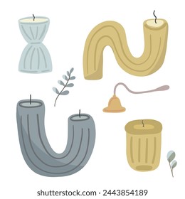 Duft flache Design Kerzen blau und gelb