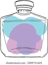 scented perfume bottle pheromones line art vector