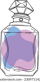 scented perfume bottle pheromones line art vector