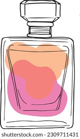 scented perfume bottle pheromones line art vector