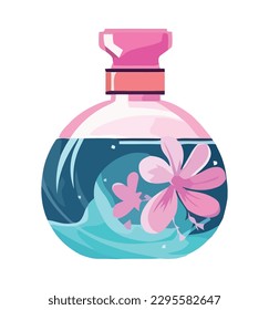 scented pink perfume bottle icon isolated