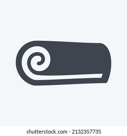 Scented Towel Icon in trendy glyph style isolated on soft blue background