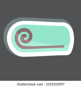Scented Towel Sticker in trendy isolated on black background