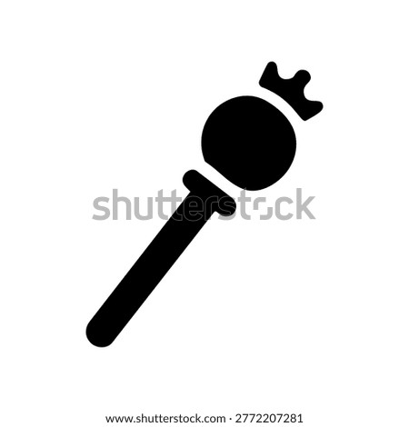 Scepter Icon Containing royal staff, authority symbol, monarchy, and king icon. Solid icon.