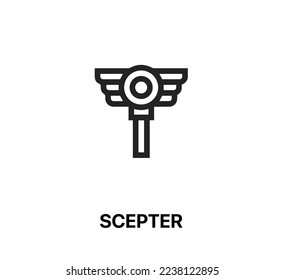scepter icon vector. Linear style sign for mobile concept and web design. scepter symbol illustration. Pixel vector graphics - Vector.